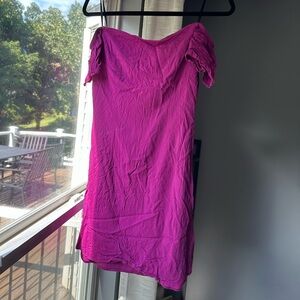 Bebe off shoulder purple dress